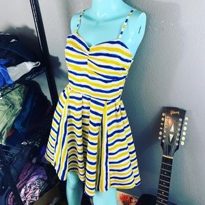 Anthropologie JACK striped blue and White dress cotton